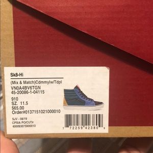 Mic match vans size 11.5 men’s